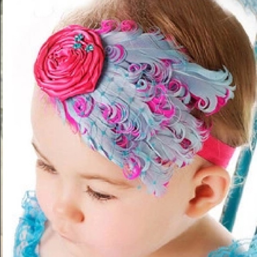 Baby  feather headbands set